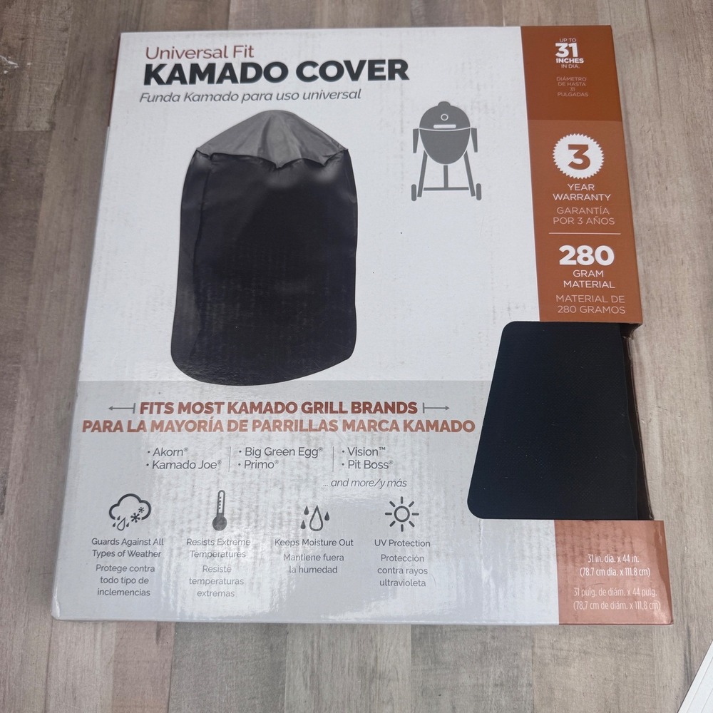 NEW Universal Black Kamado Heavy Duty Grill Cover 31x44